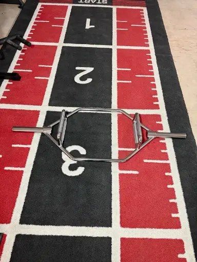 Barra hexagonal gris disco olimpico